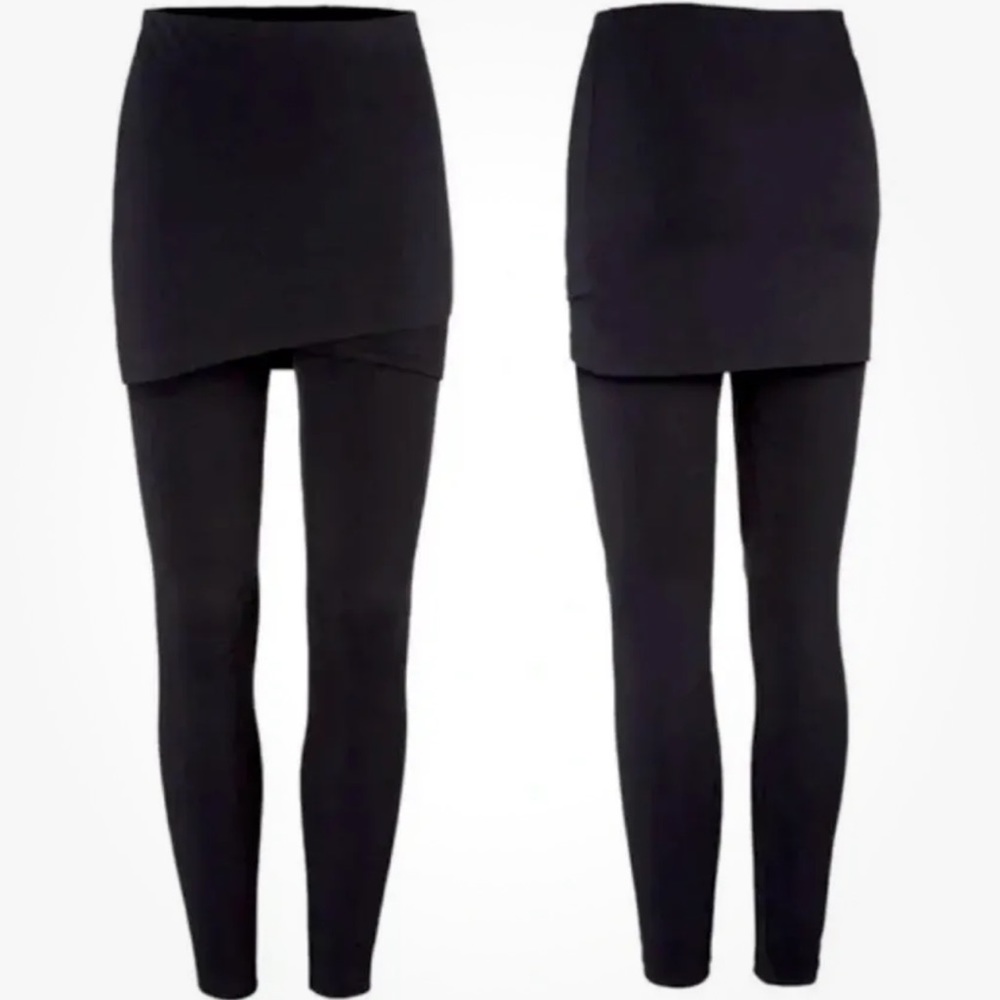 CABI Centered Skirted M'Leggings Black Women's Size Medium 5510 Comfort Stretch